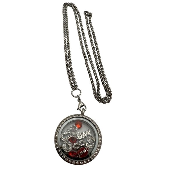 OSU Locket Necklace Rhinestone Accents & Chain University Football Team Spirit - Picture 3 of 10